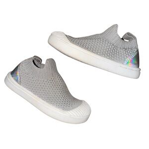 Cat & Jack Gray Slip-On Sneakers with Silver Accents